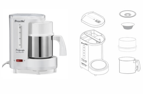 Preethi Dripcafe Coffee Maker (White) - Image 4